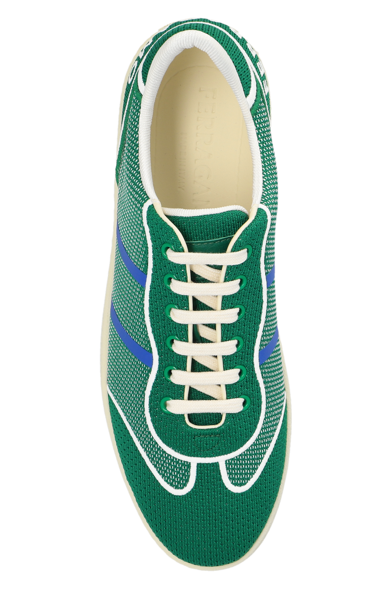 【24SS NEW】FERRAGAMO_man / DEDALO スニーカー / Navy Green SchaferandweinerShops GB - Green 'Dedalo' sneakers FERRAGAMO